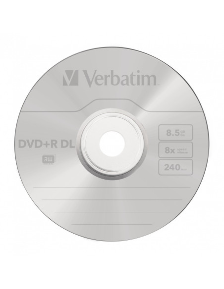 DVD+R VERBATIM 8.5GB, 240min, viteza 8x, 50 buc, Double Layer, spindle, "Matt Silver" "43758"
