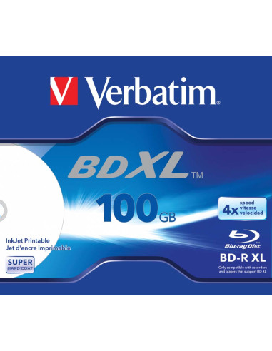 BD-R XL VERBATIM 100GB, viteza 4x, 5 buc, Jewel...
