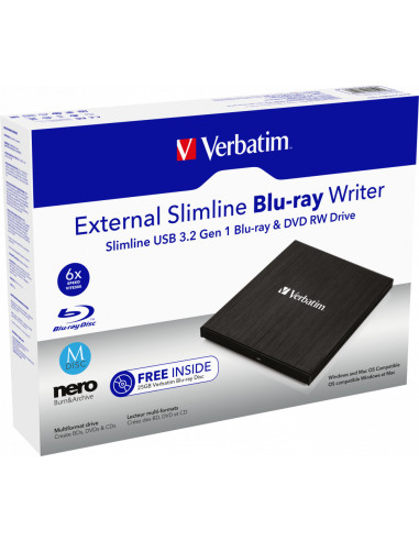 EXTERNAL SLIMLINE BLU-RAY USB 3.0 "43890"