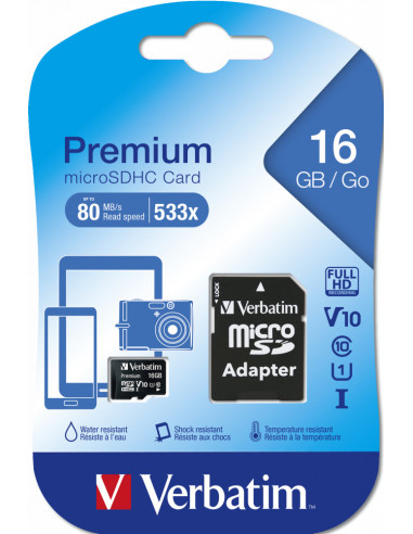 MEMORIE microSD CARD VERBATIM 16GB CLASA 10,...