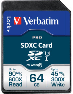 MEMORIE SD CARD VERBATIM SDXC 64GB (Clasa 10) PRO UHS-I,...