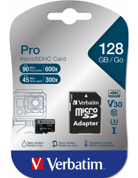 MEMORIE SD CARD VERBATIM 128GB CLASA 10 ADAPTOR INCLUS "47044"