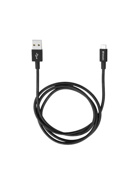 CABLU alimentare si date VERBATIM, pt. smartphone, USB 2.0 (T) la Micro-USB 2.0 (T), 1m, premium, cablu metalic, negru, "48863"