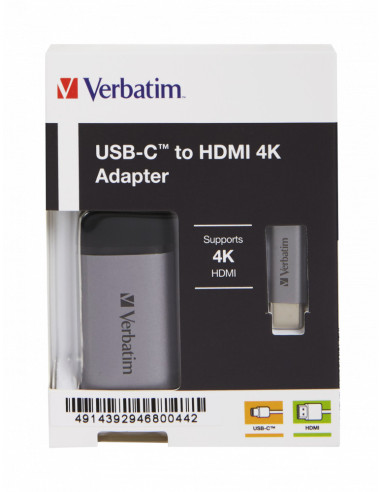 CABLU VIDEO VERBATIM, 4K USB TYPE C LA HDMI,...