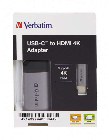 CABLU VIDEO VERBATIM, 4K USB TYPE C LA HDMI, USB 3.1 GEN 1, CABLU HDMI 10CM "49143"