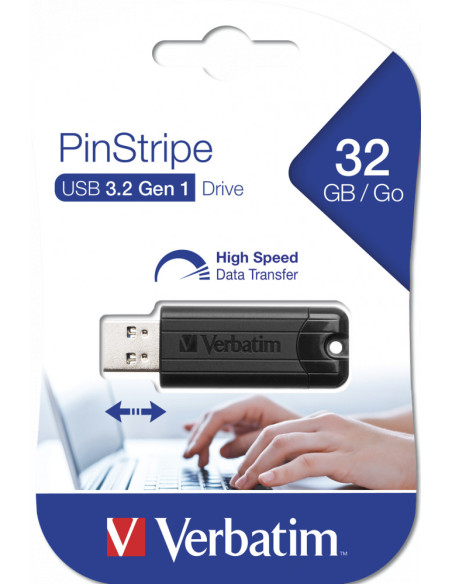 MEMORIE USB VERBATIM PINSTRIPE 32GB USB 3.0 NEGRU "49317"