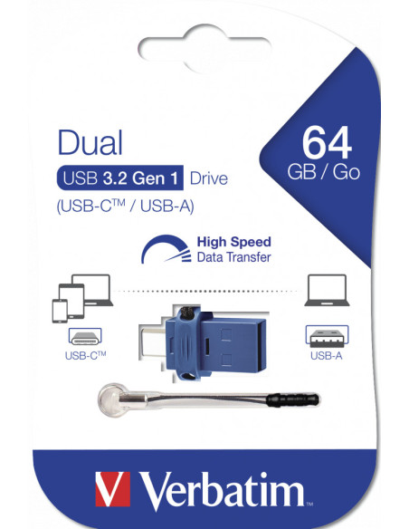 MEMORIE USB VERBATIM StoreNGo DUAL 64 GB USB 3.0+ USB C 64GB "49967"