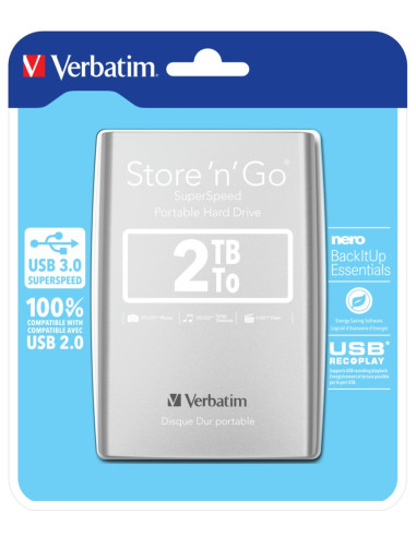 HDD. Externe Verbatim SNGO USB 3.0 HDD 2TB SIL,...