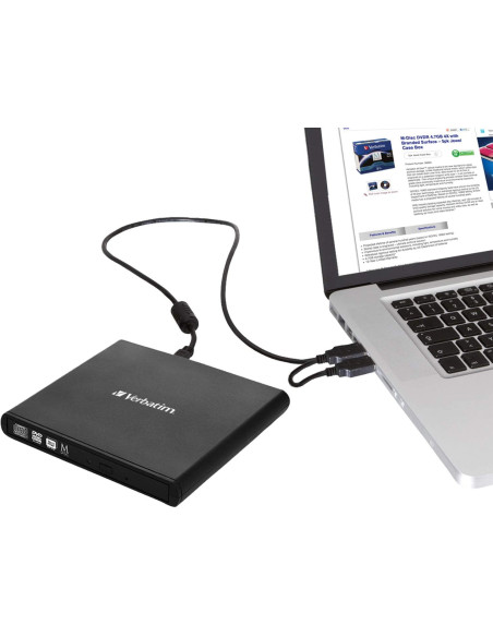 DVD-RW extern, VERBATIM, interfata USB 2.0, negru, "53504"
