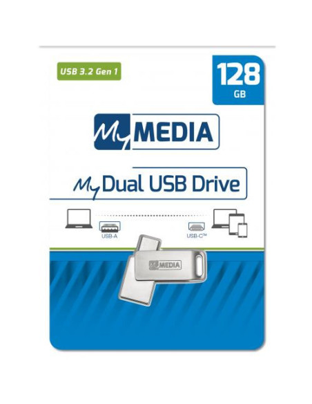 My Media Dual USB 3.2 Gen 1 /USB C Drive 128GB "69271"