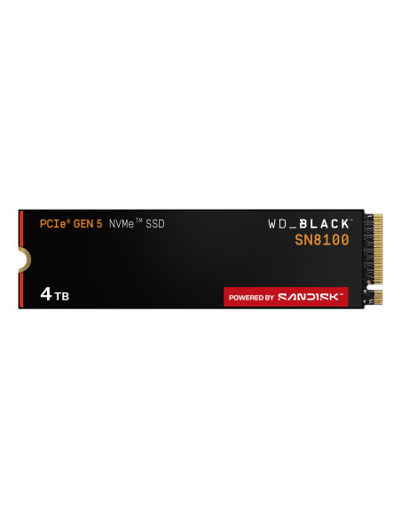 SSD WD Black SN8100 4TB M.2 2280 PCIe Gen5 x4 NVMe, Read/Write: 14900/14000 MBps, IOPS 2300K/2400K, TBW: 2400 "WDS400T1X0M-00CMT