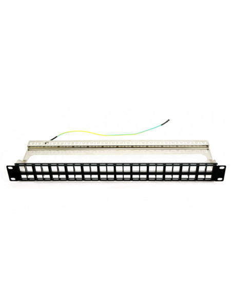 Patch panel 48 porturi, 1U, neechipat, ecranat, suport de cabluri integrat, black - EMTEX "EMT-PP48-BLANK"