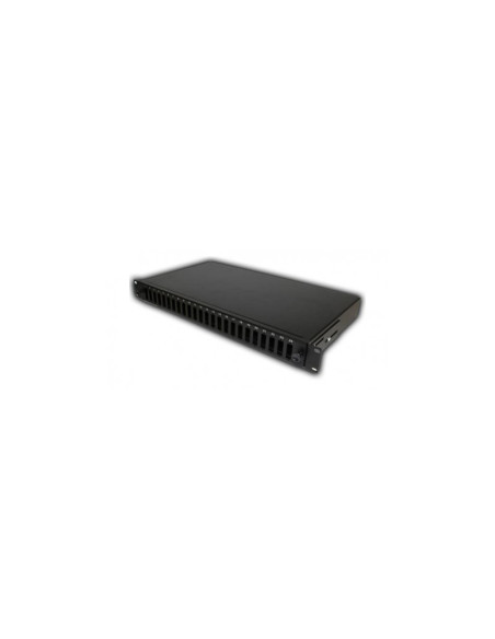 PATCH PANEL Emtex FO cu sina glisanta 24 porturi LC quad / SC duplex, 1U, caseta sudura 24, tub termo, accesorii prindere, neech
