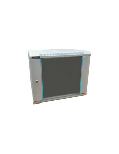 Rack 9U 600x600, montare pe perete, usa din sticla,...