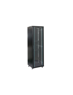 Rack 18U 600x600, montare pe podea, usa din sticla,...