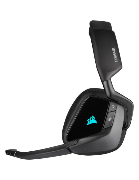 CASTI Corsair, "Void RGB Elite", wireless, gaming, utilizare multimedia, microfon pe brat, conectare prin 2.4 GHz (WiFi), negru,
