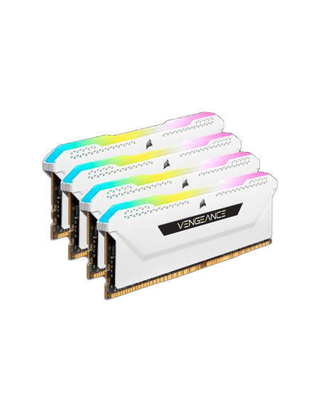 Memorie Corsair DDR4 - 32 GB -3200 - CL - 16 - Quad-Kit, RAM (white, CMH32GX4M4E3200C16W, Vengeance RGB PRO SL) "CMH32GX4M4E3200