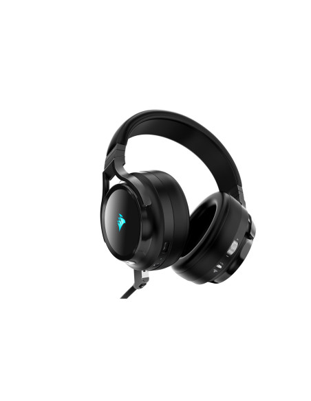 CASTI Corsair, "Virtuoso RGB", wireless, cu fir, gaming, utilizare multimedia, mic pe brat, detasabil, conectare prin 2.4 GHz(Wi