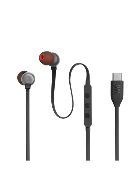 Casti In-Ear cu fir Tune 310C Pure Bass Hi-Res USB-C Negru "JBLT310CBLK"