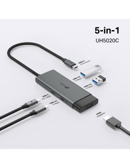 DOCKING STATION TP-Link, porturi USB: USB 3.0x2 + USB-C PDx1, USB-C x 1, 1 x HDMI, conectare prin USB Type-C, lungime cablu 10 c