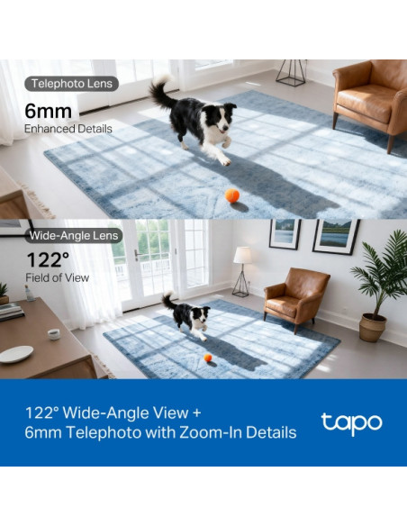 CAMERA IP TP-LINK, wireless, pan/tilt, dual lens, pt. interior, dist. IR 12 m, lentila wide-angle 122° FOV + lentila telephoto 6