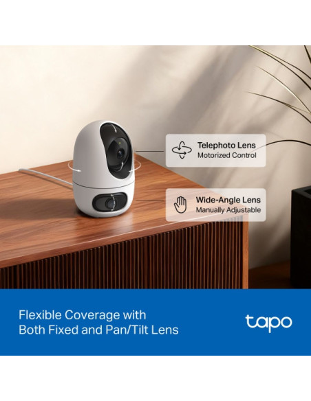 CAMERA IP TP-LINK, wireless, pan/tilt, dual lens, pt. interior, dist. IR 12 m, lentila wide-angle 122° FOV + lentila telephoto 6