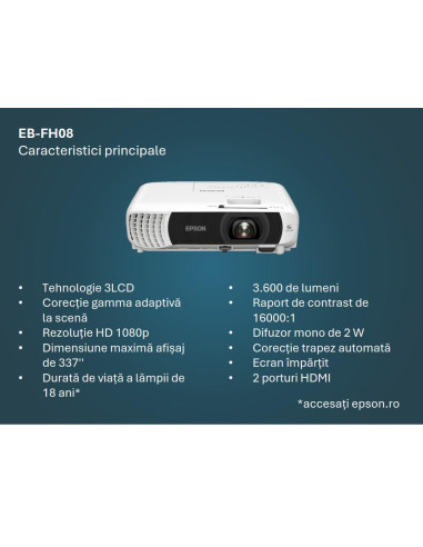 Videoproiectoare EPSON PROJECTOR EPSON EB-FH08