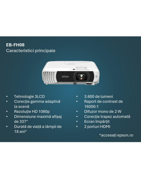 Videoproiectoare EPSON PROJECTOR EPSON EB-FH08