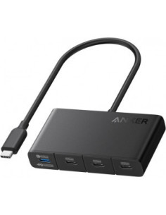 HUB Anker, 4-in-1, USB-C x 4 porturi, incarcare prin USB...