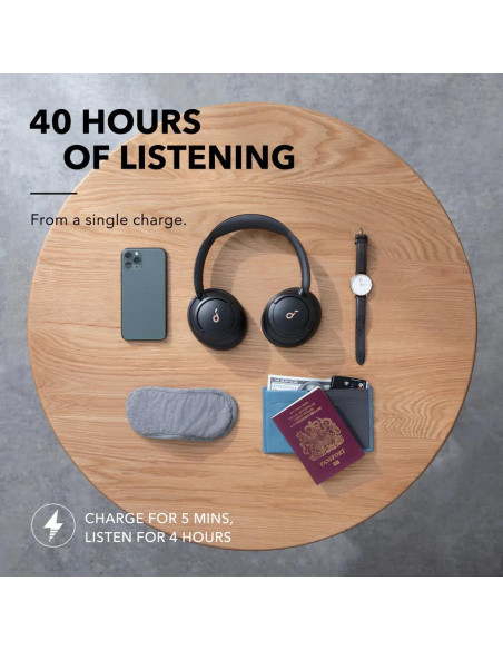 Casti Over-ear Anker "Soundcore Q30", tip over-ear, utilizare multimedia, Bluetooth si fir, durata baterie pana la 80 ore, pliab