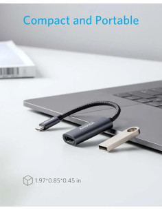 Adaptor video Anker, USB Type-C la HDMI(M), rezolutie 4K... 2