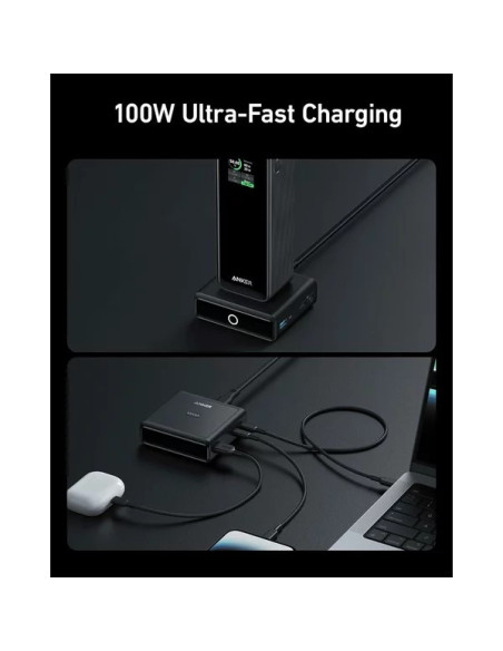 BAZA de incarcare baterie externa Anker "Prime" ,100W, incarcare rapida 4-in-1,PD si Power IQ 3.0,rez la socuri, 1xUSB,2xUSB-C,