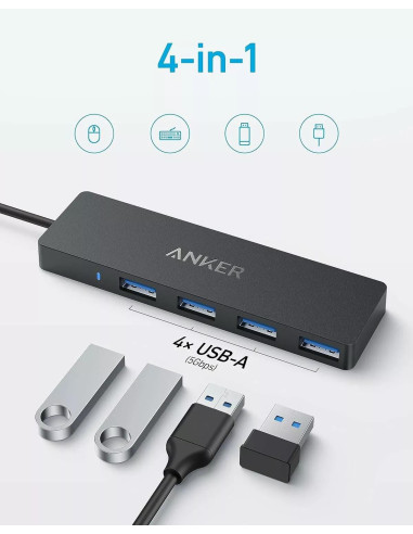 HUB Anker, 4-in-1, USB 3.0 x 4 porturi,...