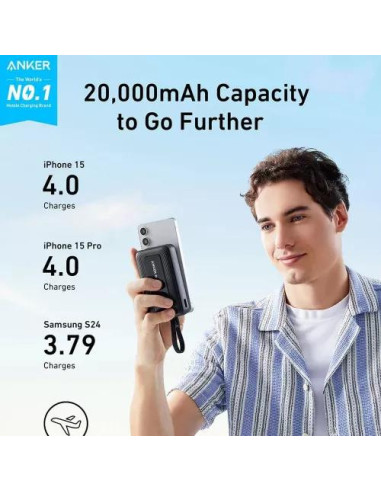 POWER BANK Anker "Zolo" 20.000 mAh, 30W cablu...
