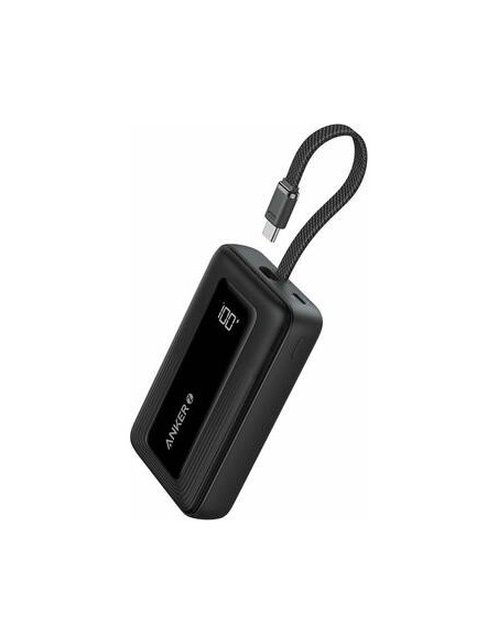 POWER BANK Anker "Zolo" 10.000 mAh, 30W, cablu USB-C incorporat, 2 x USB-C, 1 x USB-A, PD, QC, negru, "A1688H11" - 0194644201081