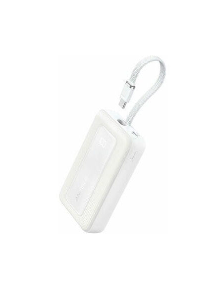 POWER BANK Anker 10.000 mAh, 30W, cablu USB-C incorporat, 1 x USB-C, alb, "A1688H21" - 0194644201098