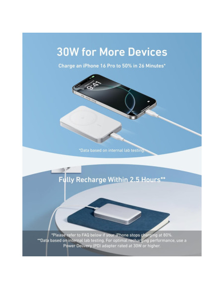 POWER BANK Anker "MagGo" 10.000 mAh, magnetic, wireless, 276 g, alb, "A1664H21" - 0194644203504