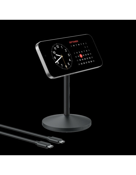 Stand cu incarcare wireless Anker, MagSafe, 15W, fast charge, negru, "A25X1H11" - 0194644205676