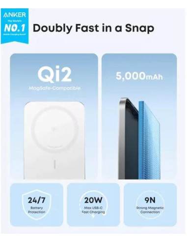 POWER BANK Anker "Nano" 5.000 mAh, 15W MagGo,...