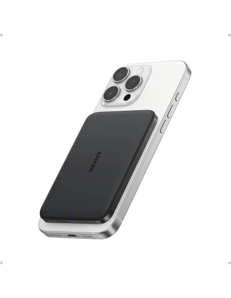 POWER BANK Anker "Nano" 5.000 mAh, 15W MagGo, slim, magnetic, wireless, 1 x USB-C incarcare, 122g, negru, "A1665H11" - 194644235