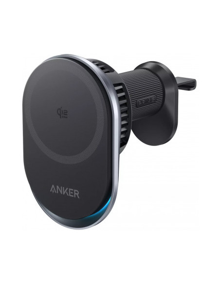 Alimentator auto Anker Prime, 48W max prin USB-C, 25W wireless, iluminare, 1 x USB-C, 1 x USB-A, 1 x wireless magnetic, negru, "