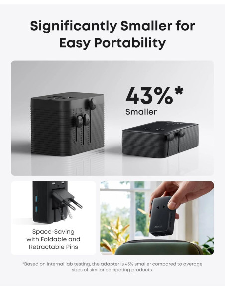 ALIMENTATOR SmartPhone la 220V Anker Anker Nano Travel Adapter (5-in-1, 20W) (H)Offline - UN (excluded CN, Europe) Black 1 "A921